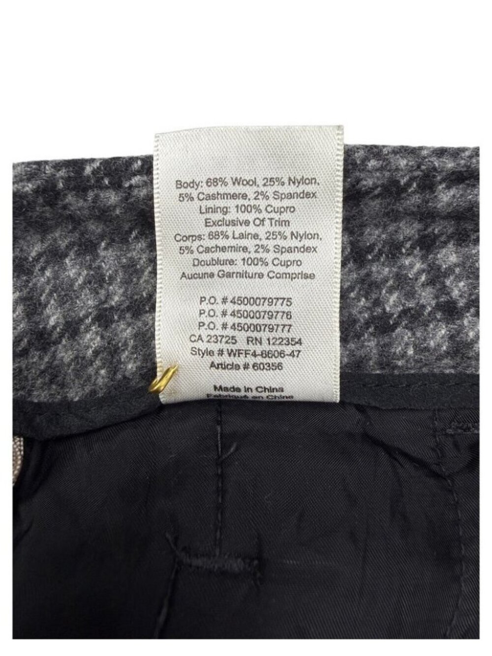 WILFRED Aritzia Jallade High Waisted Cashmere Wool Blend Pant Sz 2 Gray - Picture 5 of 6